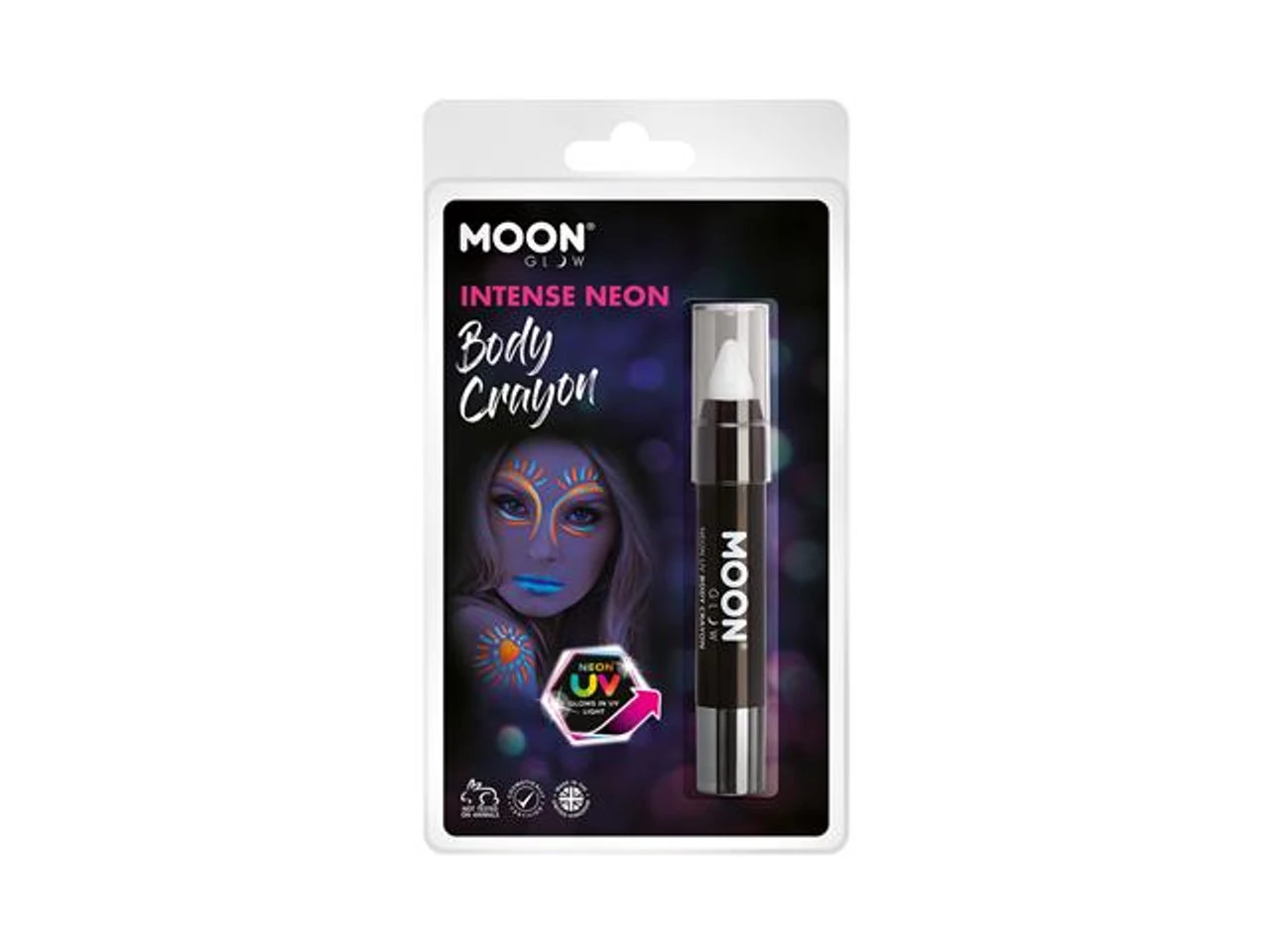 Neon UV Body Crayon White | Moonglow | Makeup 1 Neon UV Body Crayon White | Moonglow | Makeup