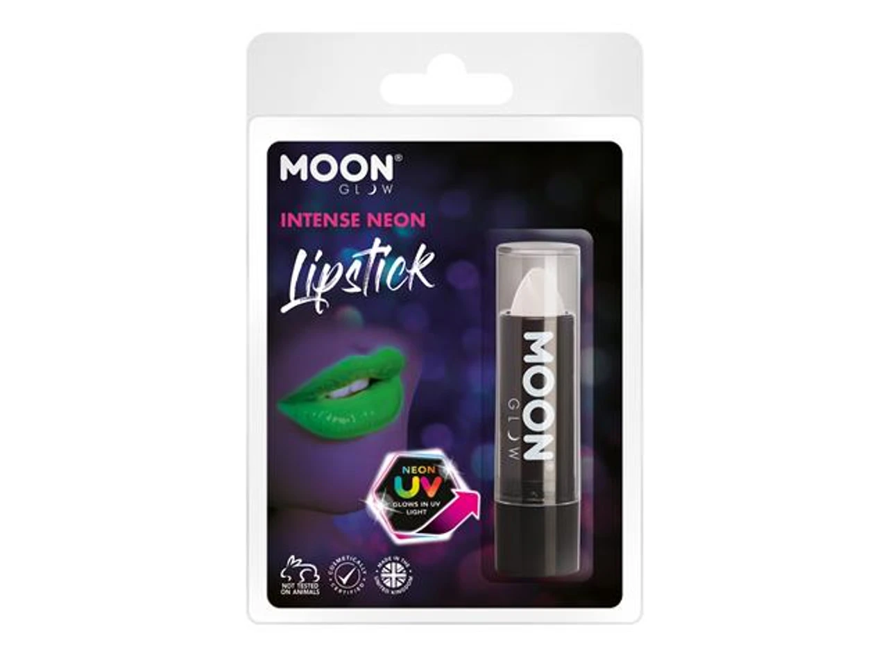 Neon UV Lipstick White | Moonglow | Makeup 1 Neon UV Lipstick White | Moonglow | Makeup