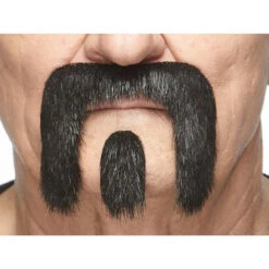 Thick Handlebar & Patch | Shiny Black | European Moustaches | Applications And Prosthetics