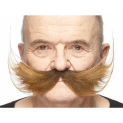 Large Bushy Moustache Brown | European Moustaches | Applications And Prosthetics