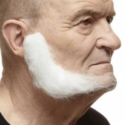 Mutton Chops | White | European Moustaches | Applications And Prosthetics