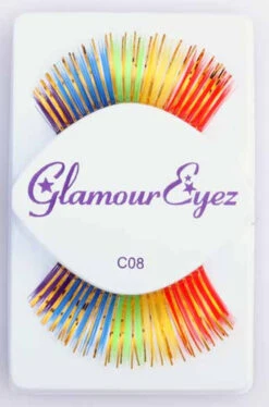 Rainbow And Gold Glamour Eyez Eyelashes | Westbay Wigs | False Eyelashes | Applications And Prosthetics
