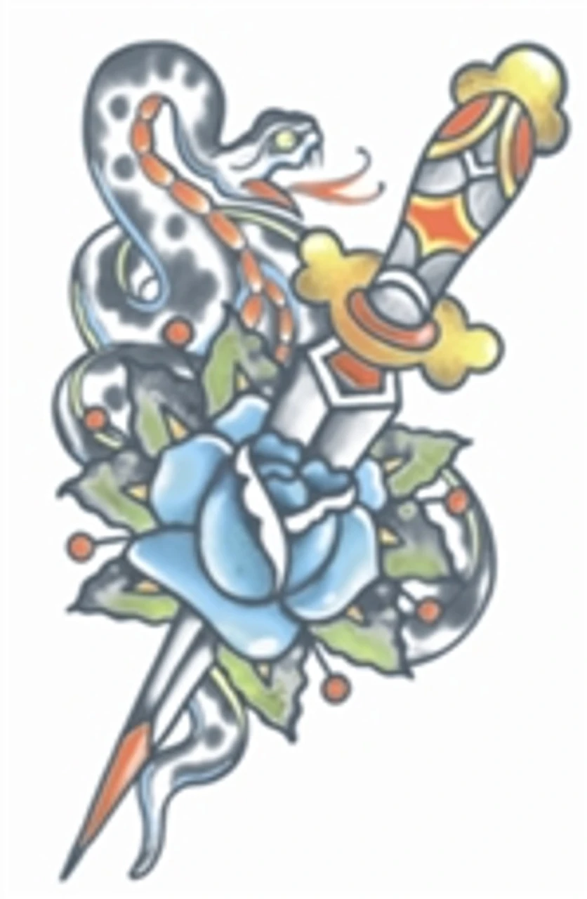 Snake & Dagger Tattoo (Vintage) | Tinsley | Makeup 1 Snake & Dagger Tattoo (Vintage) | Tinsley | Makeup