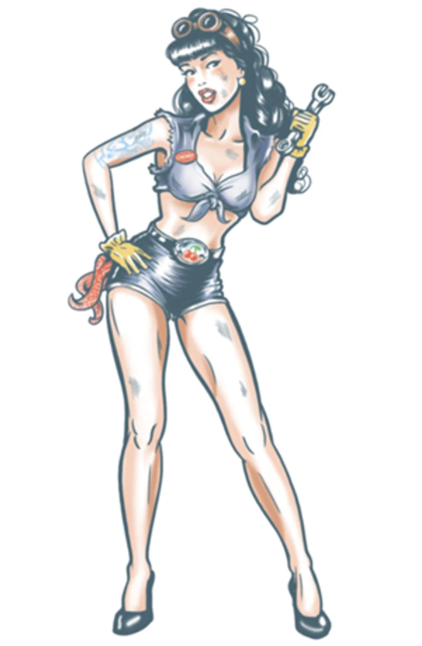 Mechanic Pin Up Tattoo (Vintage) | Tinsley | Makeup 1 Mechanic Pin Up Tattoo (Vintage) | Tinsley | Makeup