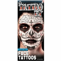 Sugar Man Face Tattoo FX | Day Of The Dead | Tinsley | Temporary Tattoos