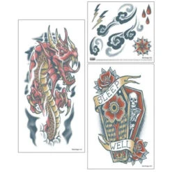 Red Dragon Sleeve Tattoo FX | Tinsley | Temporary Tattoos | Makeup