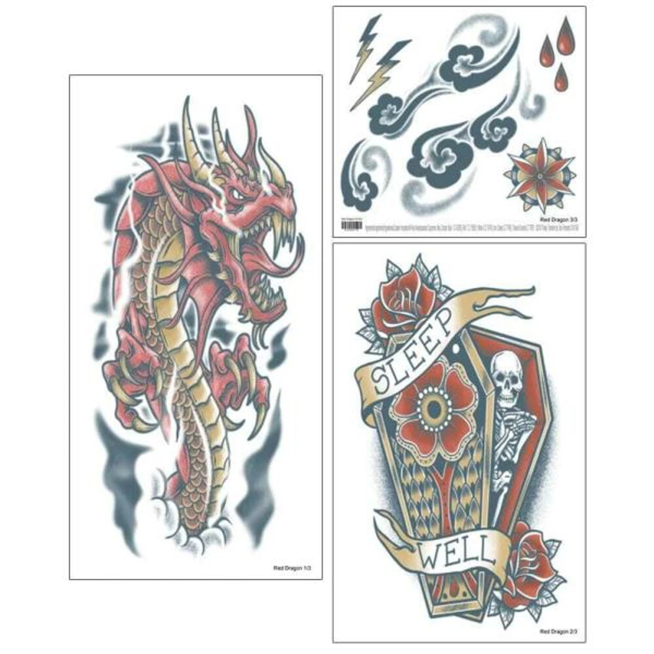 Red Dragon Sleeve Tattoo FX | Tinsley | Temporary Tattoos | Makeup 1 Red Dragon Sleeve Tattoo FX | Tinsley | Temporary Tattoos | Makeup