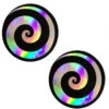 Neva Nude Holographic Spiral On Black Malice Glitter Pasties | Festivals | Applications And Prosthetics