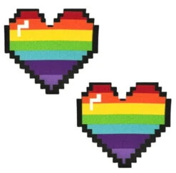Neva Nude Pixelated Pride Heart Pasties | Festivals | Applications And Prosthetics