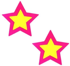 Neva Nude Neon Pink Power Stars Blacklight Pasties | Festivals | Applications And Prosthetics