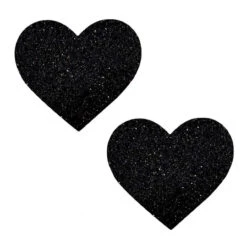 Neva Nude Black Malice Glitter Heart Pasties | Festivals | Applications And Prosthetics