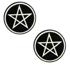 Neva Nude Wicca Black Glitter Pasties | Festivals | Applications And Prosthetics