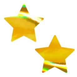 Neva Nude Chrome Gold Star Pasties | Festivals | Applications And Prosthetics