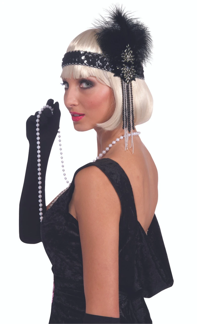 20s Flapper Headband Black | 1920s | Hats And Headpieces 1 20s Flapper Headband Black | 1920s | Hats And Headpieces