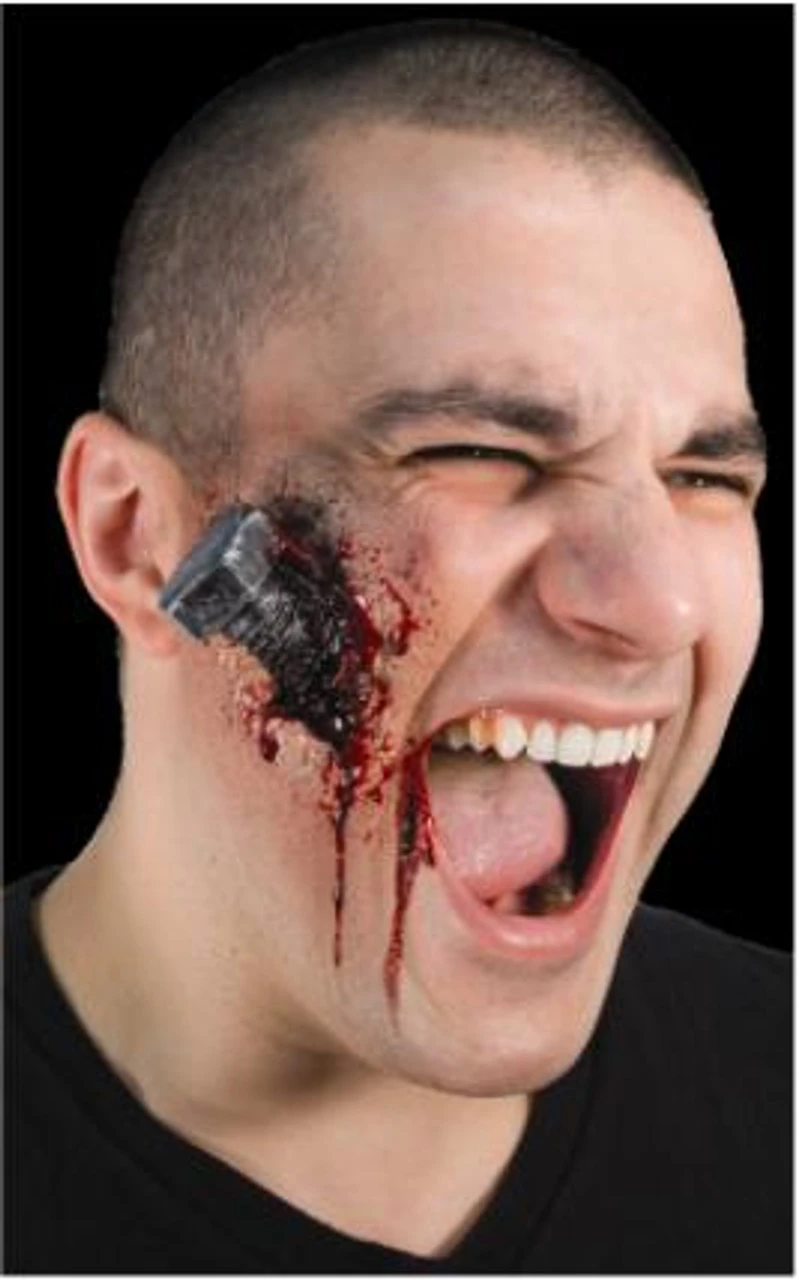 Bloody Bolt Latex Appliance | Woochie | Applications And Prosthetics 1 Bloody Bolt Latex Appliance | Woochie | Applications And Prosthetics