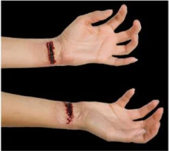 Slashed Wrist Latex Appliance | Woochie | Applications And Prosthetics