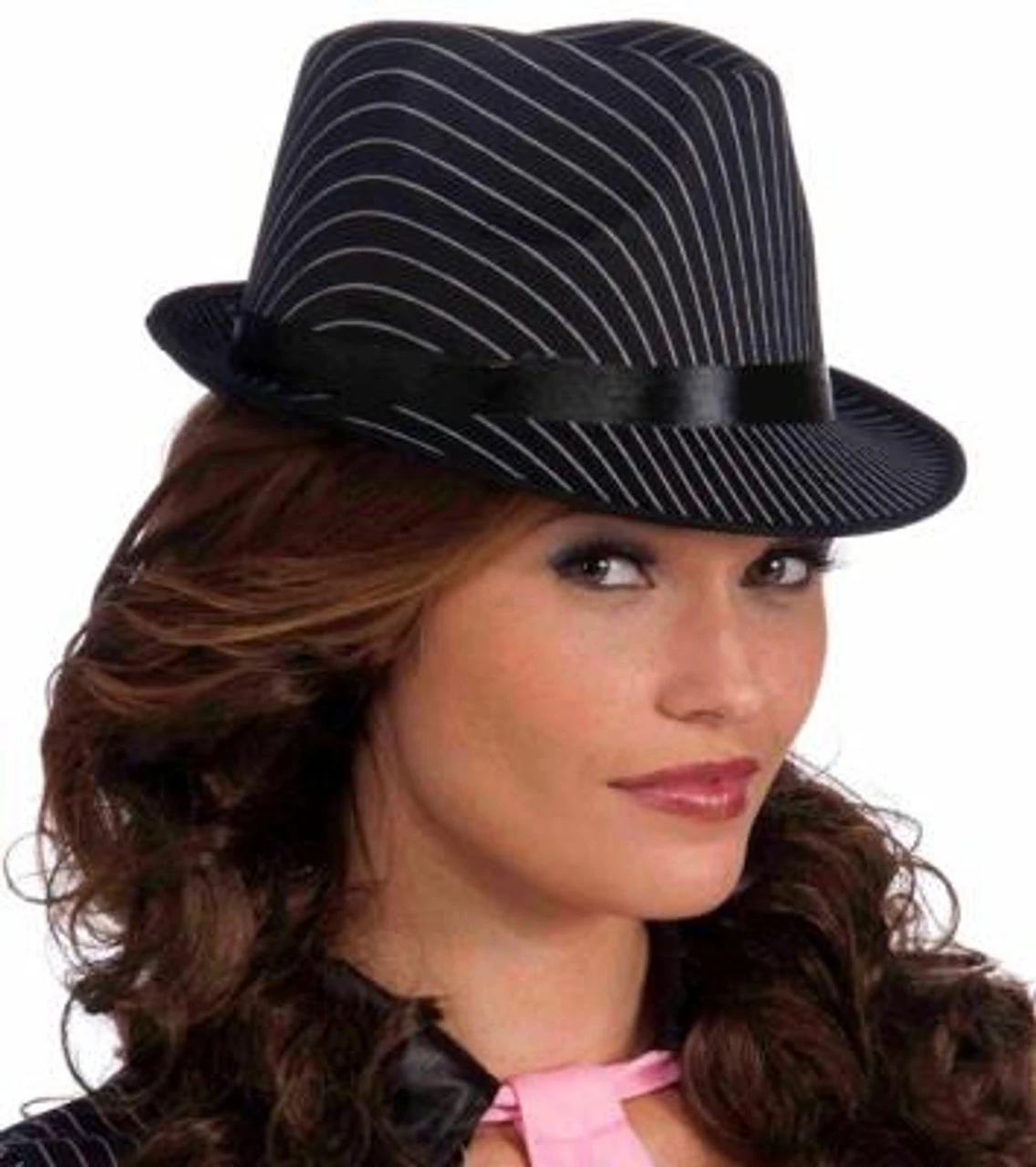 20s Black Pinstripe Gangster Fedora | Hats | Hats And Headpieces 1 20s Black Pinstripe Gangster Fedora | Hats | Hats And Headpieces