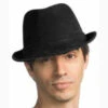 Leatherlike Black Gangster Fedora Hat | Gangster Hats | Hats And Headpieces