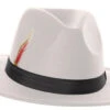 White Gangster Fedora With Black Band | Hats | Fedora | Hats And Headpieces