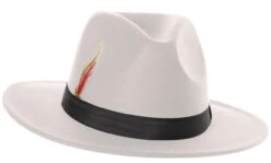 White Gangster Fedora With Black Band | Hats | Fedora | Hats And Headpieces