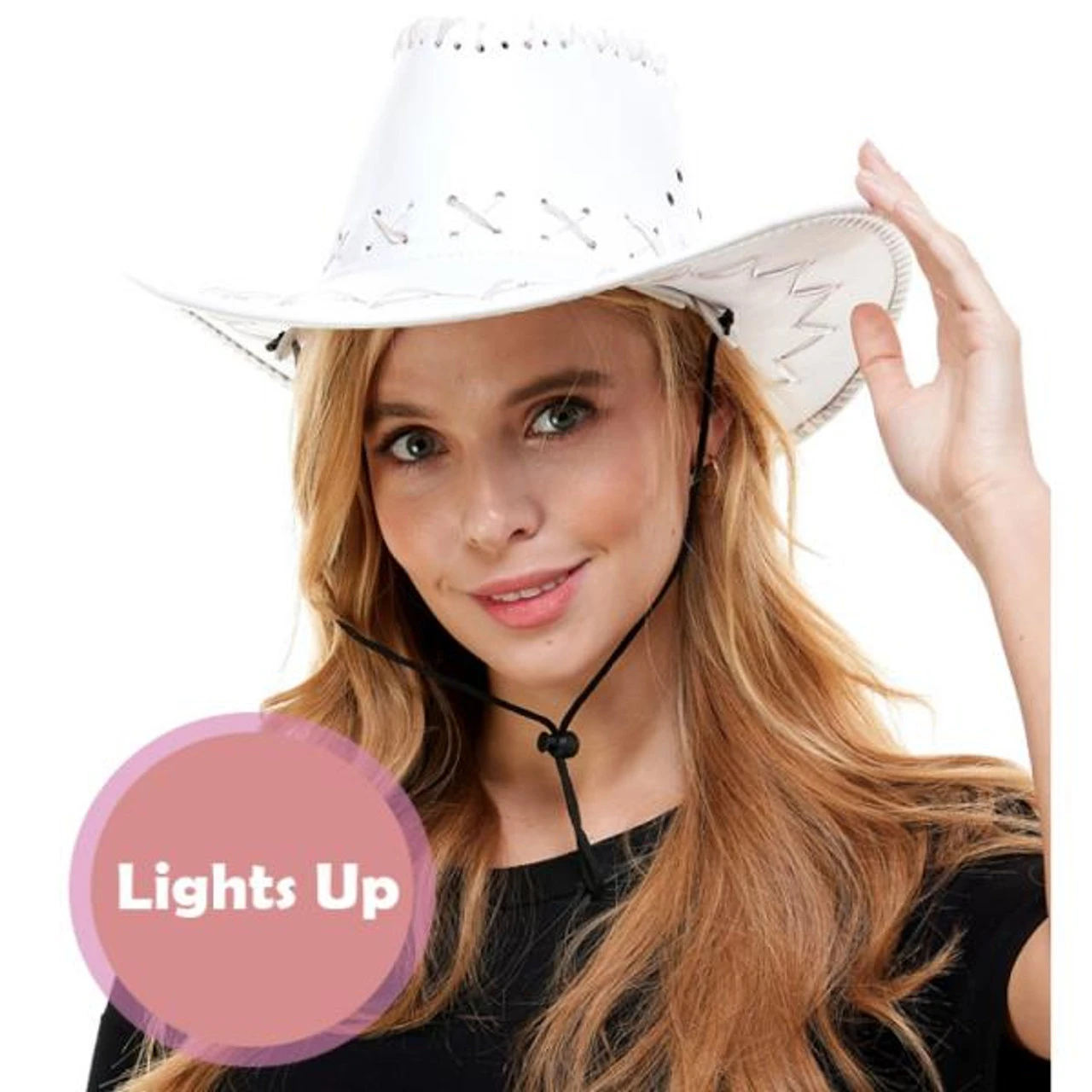 White Light Up Cowboy Hat | Festivals | Hats And Headpieces 1 White Light Up Cowboy Hat | Festivals | Hats And Headpieces
