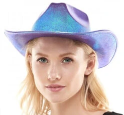 Turquoise Metallic Cowboy Hat | Festivals | Hats And Headpieces