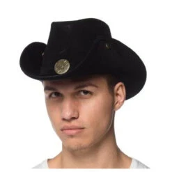 Black Leatherlike Cowboy Hat | Western Hats | Hats And Headpieces