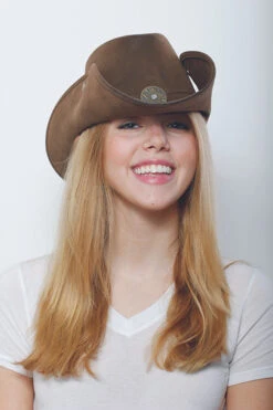 Leather-Like Brown Cowboy Hat | Hats | Hats And Headpieces