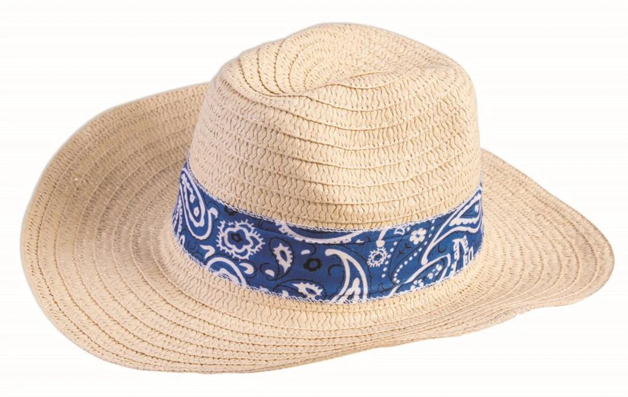 Straw Cowboy Hat Blue | Hats | Hats And Headpieces 1 Straw Cowboy Hat Blue | Hats | Hats And Headpieces