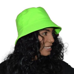 80s Neon Lime Green Bucket Hat | Festival Hats | Hats And Headpieces