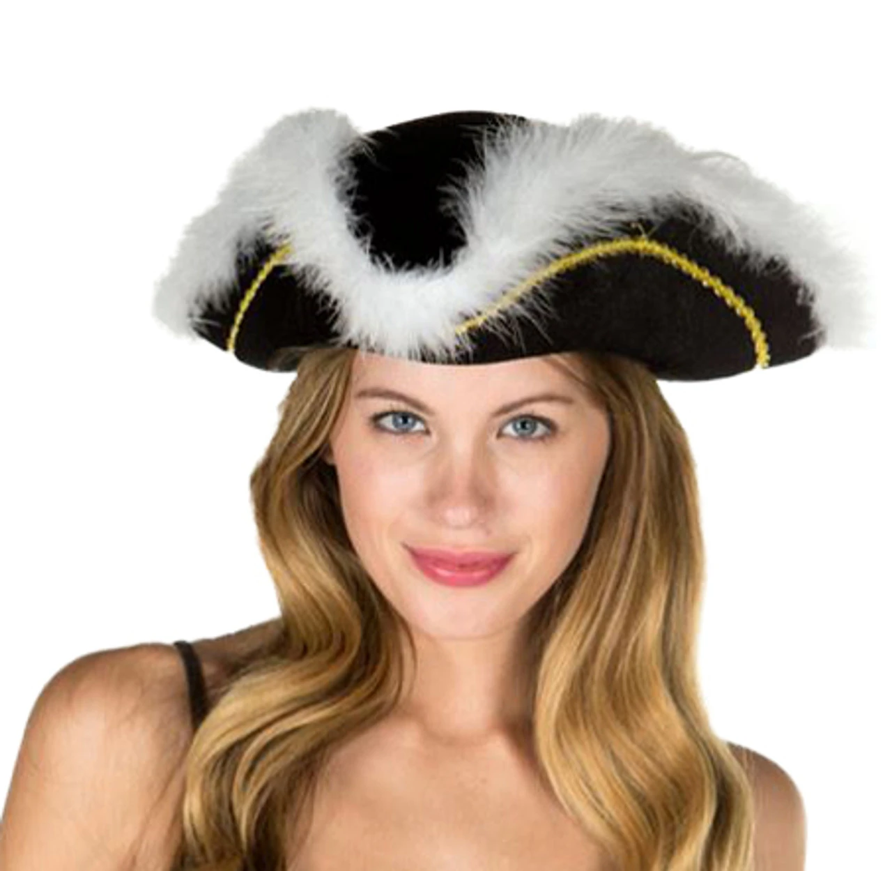 Soft Pirate Hat W/Feather Trim | Pirates | Hats And Headpieces 1 Soft Pirate Hat W/Feather Trim | Pirates | Hats And Headpieces