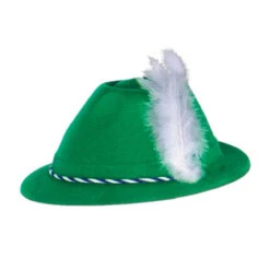 Green Plastic Tryolean Hat | Oktoberfest | Hats And Headpieces