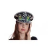 Black & Silver Rhinestone Captain Hat With Googles | Festivals | Hats And Headpieces