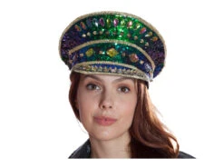 Iridescent Sequin Captain Hat | Festivals | Hats And Headpieces