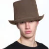 Leatherlike Brown Steampunk Top Hat | Steampunk | Hats And Headpieces