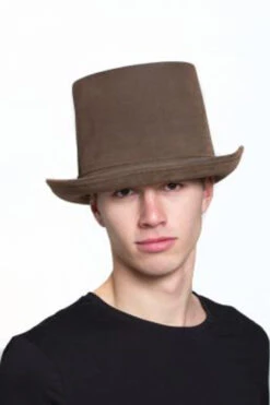 Leatherlike Brown Steampunk Top Hat | Steampunk | Hats And Headpieces