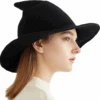Knitted Modern Salem Witch Hat Black | Gothic Hats | Hats And Headpieces