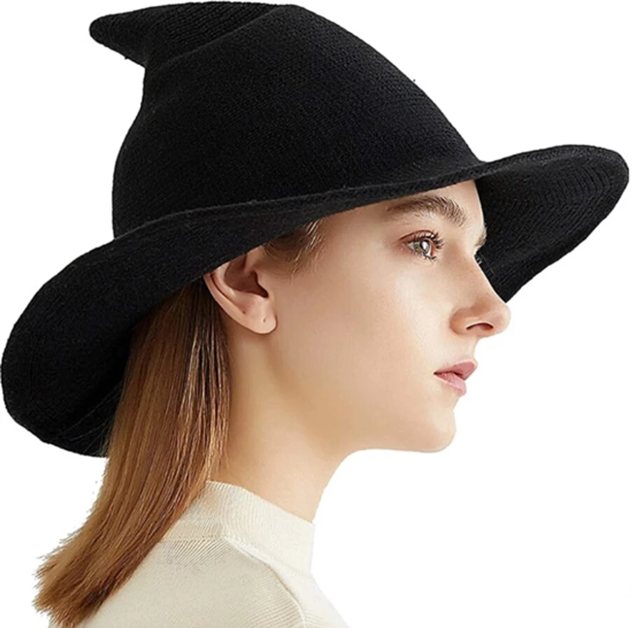 Knitted Modern Salem Witch Hat Black | Gothic Hats | Hats And Headpieces 1 Knitted Modern Salem Witch Hat Black | Gothic Hats | Hats And Headpieces