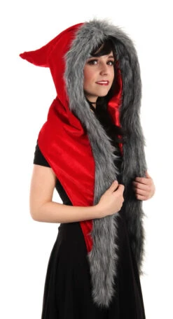 Velvet Fur Lined Red Riding Hood | Medieval | Hats And Headpieces
