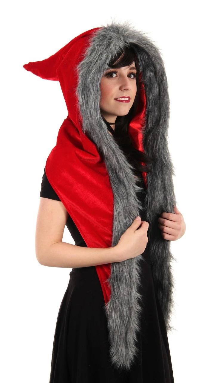 Velvet Fur Lined Red Riding Hood | Medieval | Hats And Headpieces 1 Velvet Fur Lined Red Riding Hood | Medieval | Hats And Headpieces