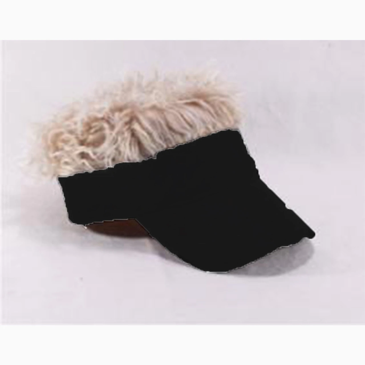 Black Visor With Blonde Hair | 1990s | Hats And Headpieces 1 Black Visor With Blonde Hair | 1990s | Hats And Headpieces