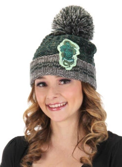 HP Slytherin Beanie With Pom Pom | Harry Potter | Hats And Headpieces