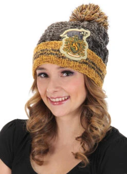 HP Hufflepuff Beanie With Pom Pom | Harry Potter | Hats And Headpieces