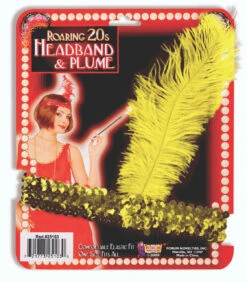 20s Gold Flapper Headband With Plume | 1920s | Hats And Headpieces