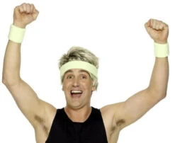 80s Neon Yellow Sweatbands | 1980s | Hats And Headpieces