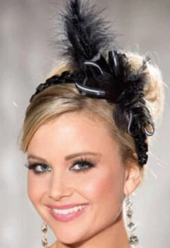 20s Black Headband With Feathers | 1920s | Hats And Headpieces