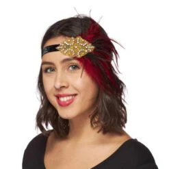 20s Deco Feather Flapper Headband | 1920s | Hats And Headpieces