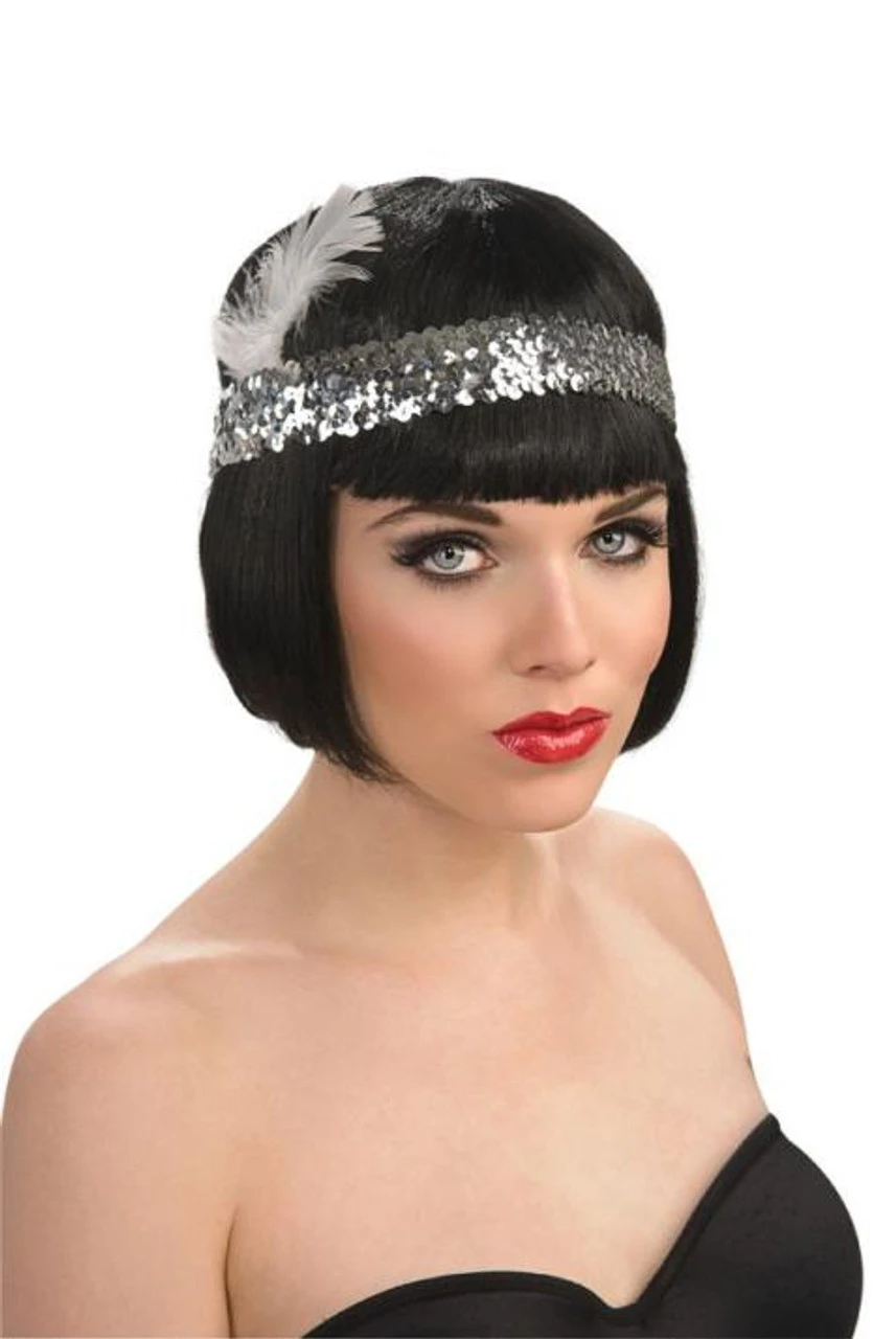 20s Flapper Girl Purple Sequin Headband | 1920s | Hats And Headpieces 1 20s Flapper Girl Purple Sequin Headband | 1920s | Hats And Headpieces