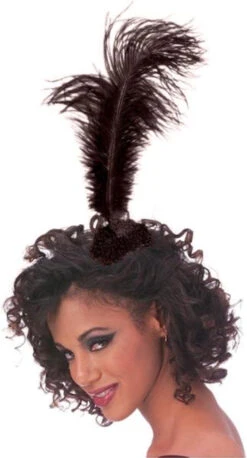 20s Large Black Ostrich Feather Comb | 1920s | Hats And Headpieces