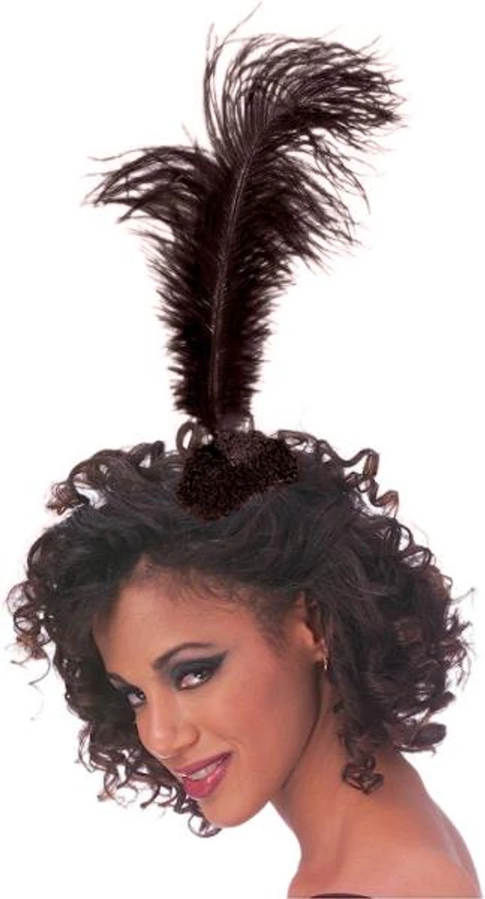 20s Large Black Ostrich Feather Comb | 1920s | Hats And Headpieces 1 20s Large Black Ostrich Feather Comb | 1920s | Hats And Headpieces